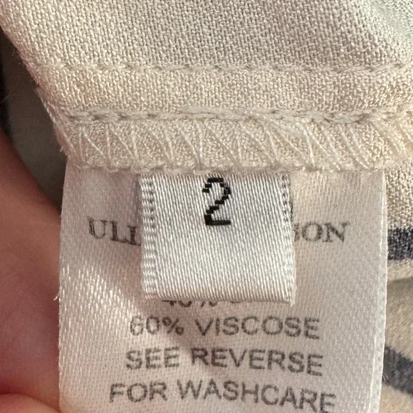 Ulla Johnson Striped Silk Blend Tunic Dress Size 2 Ivory Navy Boho Minimalist - Picture 10 of 12